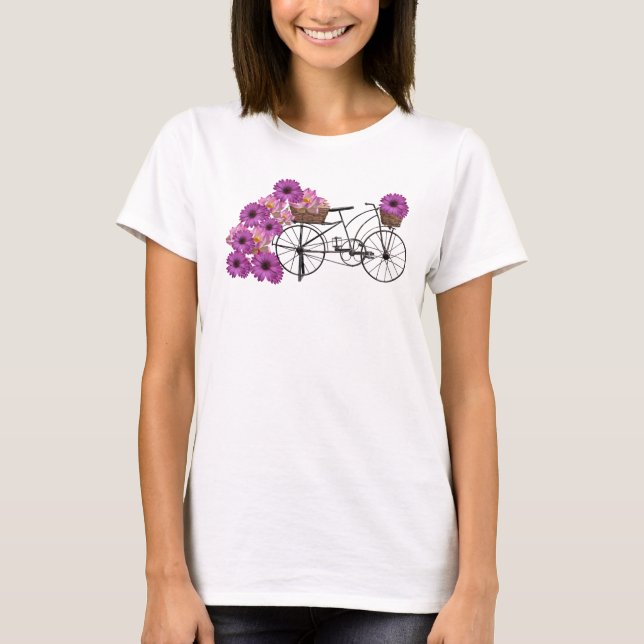 Cycle and Flower  T-Shirt (Front)