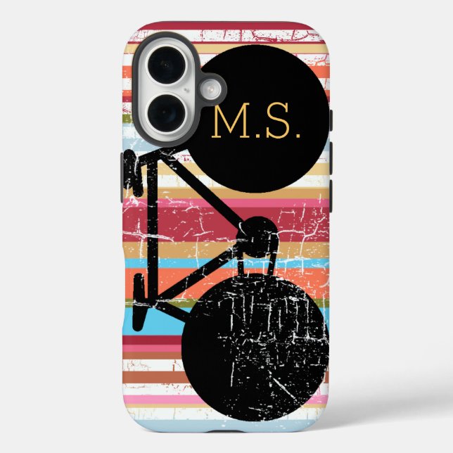 cycle . black-bike & stripes personalised Case-Mate iPhone case (Back)