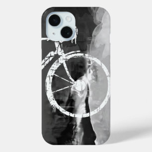 cycle/cycling black&white-bike iPhone 15 case