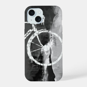 cycle/cycling black&white-bike iPhone 15 case