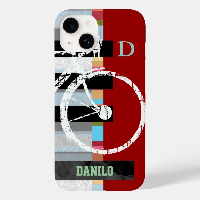 cycle/cycling , stripes and name Case-Mate iPhone case (Back)