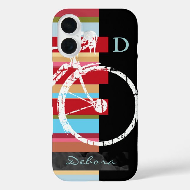 cycle/cycling & stripes personalised Case-Mate iPhone case (Back)