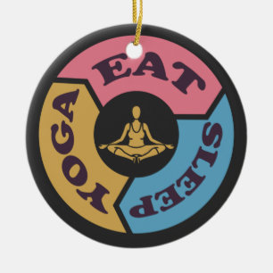 Cycle Eat Sleep Yoga Ceramic Ornament