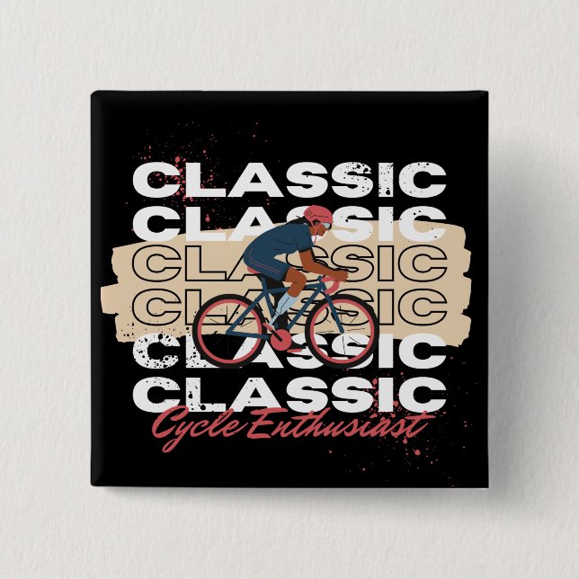 Cycle enthusiast 15 cm square badge (Front)