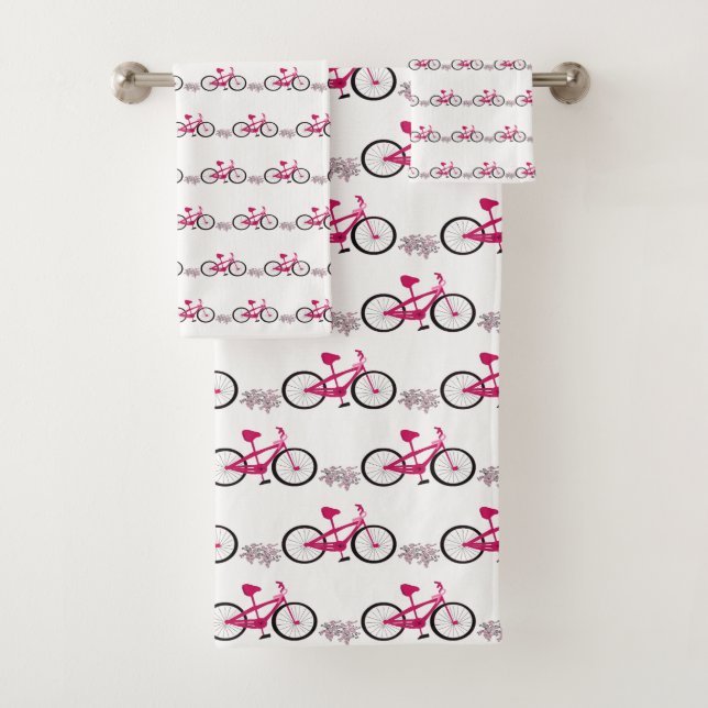 Cycle For a Cure Pink Bicycles Bath Towel Set (Insitu)