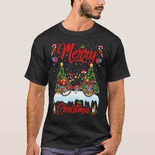Cycle   Lights Xmas Tree Santa Cycle Christmas T-Shirt