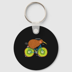 Cycle New Zealand Funny Kiwi On A Bicycle Design I Key Ring