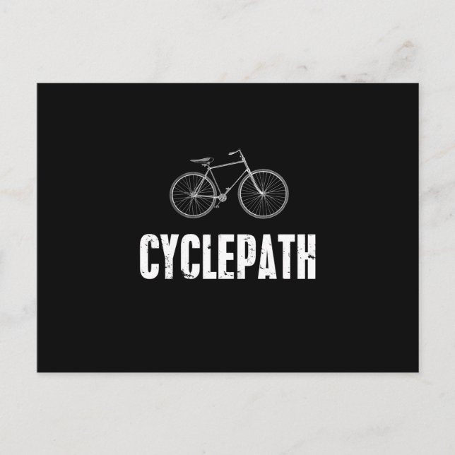 cycle-path funny cycling mountain biking cyclists postcard (Front)