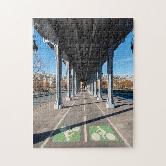 Cycle Path on the pont Bir-Hakeim - Paris, France Jigsaw Puzzle (Vertical)