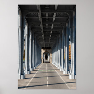 Cycle Path on the pont Bir-Hakeim - Paris, France Poster