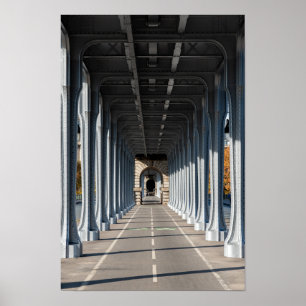 Cycle Path on the pont Bir-Hakeim - Paris, France Poster