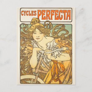 Cycle Perfecta Mucha Vintage French Art Nouveau Postcard
