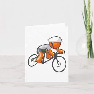 Cycle Racing Orange Racer Note Cards