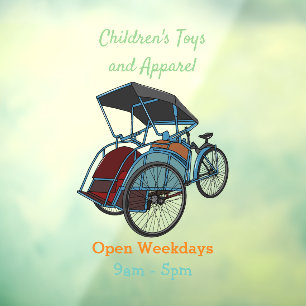 Cycle rickshaw cartoon illustration