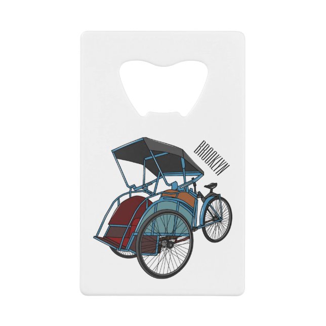 Cycle rickshaw cartoon illustration (Front)