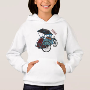 Cycle rickshaw cartoon illustration