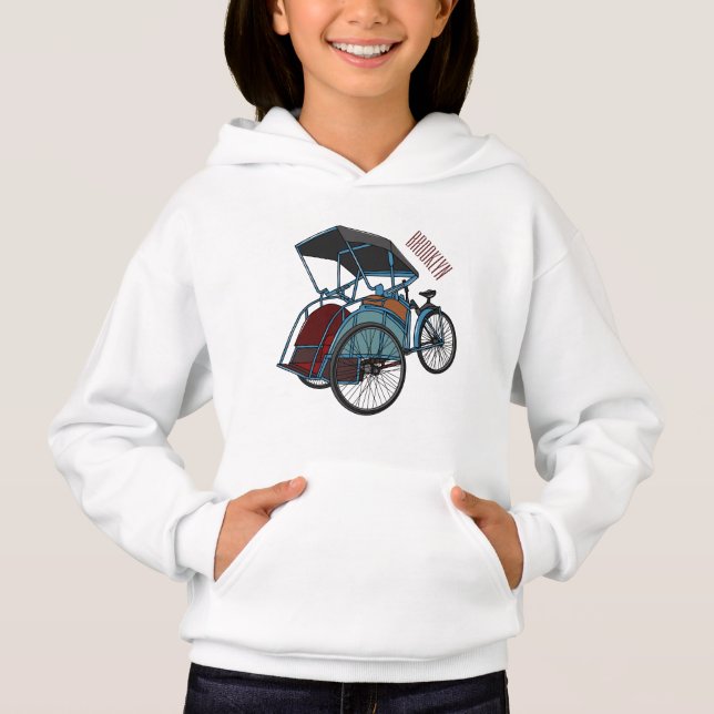 Cycle rickshaw cartoon illustration (Front)
