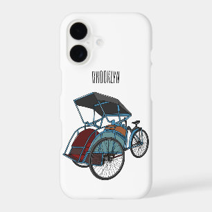 Cycle rickshaw cartoon illustration