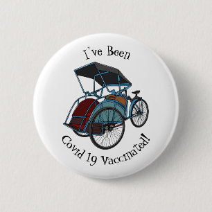 Cycle rickshaw cartoon illustration 6 cm round badge