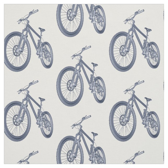 Cycle Theme Bicycle Print Fabric (Swatch)