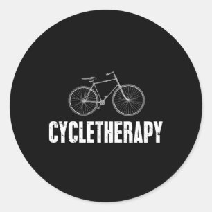 Cycle-therapy Funny Cycling Mountain Biking Cyclis Classic Round Sticker