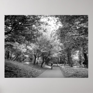 Cycle Way - Black and White Poster