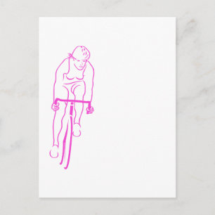 Cycle Woman pink Postcard