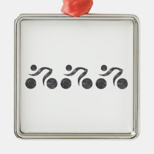 Cyclers in Grey Metal Tree Decoration