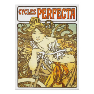 Cycles Perfecta by Alphonse Mucha Art Nouveau Poster