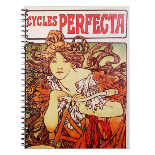Cycles Perfecta by Alphonse Mucha Notebook