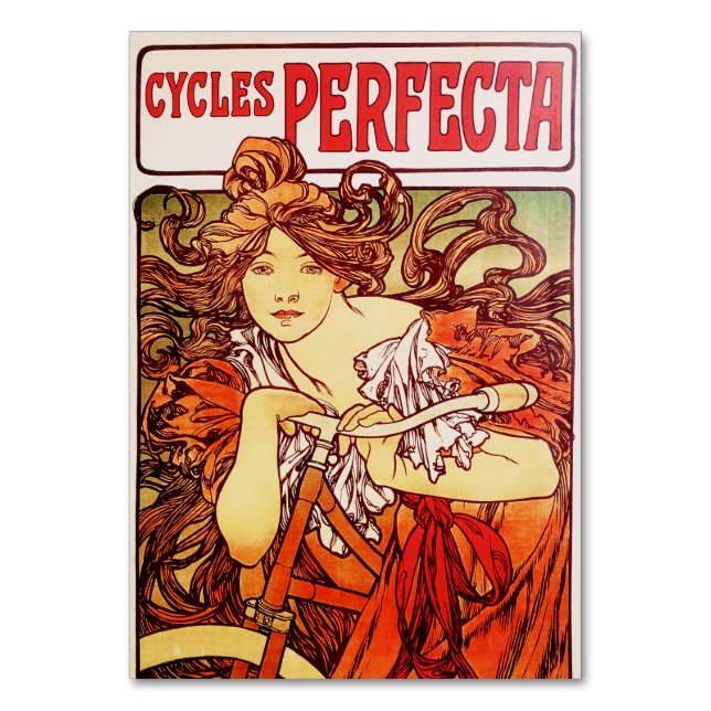 Cycles Perfecta by Alphonse Mucha Table Number (Front)