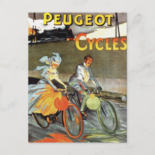 Cycles Peugeot Vintage Bicycle Art Postcard
