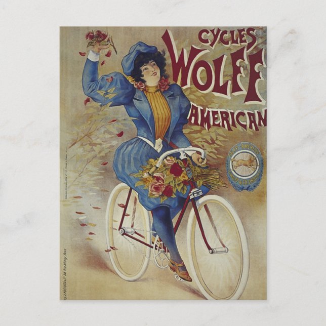 Cycles Wolff American Bicycle Poster Postcard (Front)