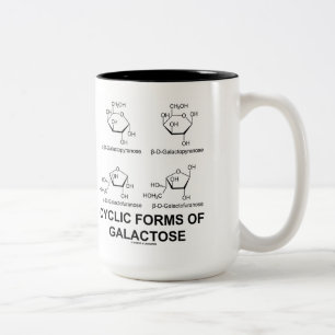 Cyclic Forms Of Galactose (Molecule Structure) Two-Tone Coffee Mug