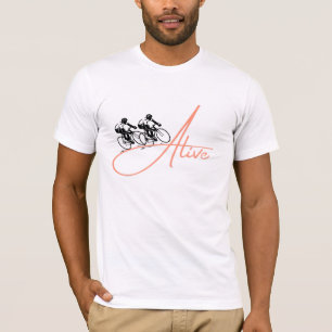 Cycling Alive T-Shirt   Bicycle Rider Graphic Tee 
