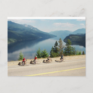 Cycling along Hwy 6 - Slocan Lk - British Columbia Postcard