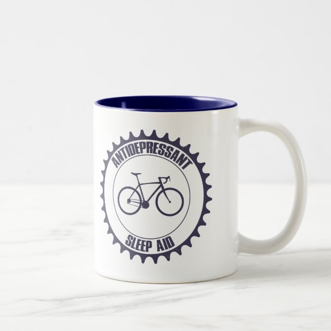 Cycling Antidepressant, Sleep Aid Two-Tone Coffee Mug (Right)