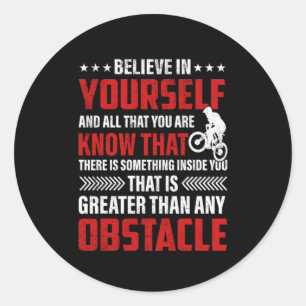 Cycling Art Believe In Yourself Classic Round Sticker