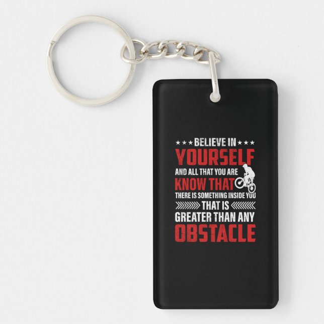 Cycling Art Believe In Yourself Key Ring (Front)