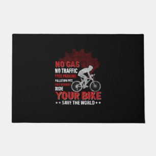 Cycling Art No Gas No Traffic Doormat