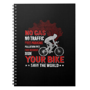Cycling Art No Gas No Traffic Notebook