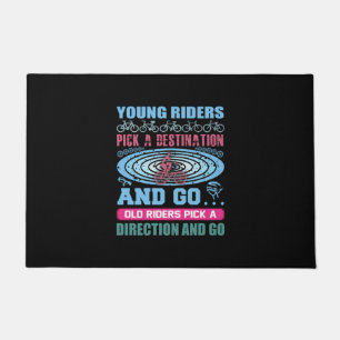 Cycling Art Young Rides Pick A Destination Doormat
