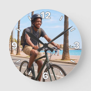 Cycling Beach Bicycle Ride Outdoor Vacation Decor Round Clock