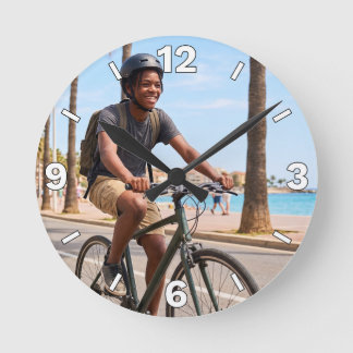 Cycling Beach Bicycle Ride Outdoor Vacation Decor Round Clock