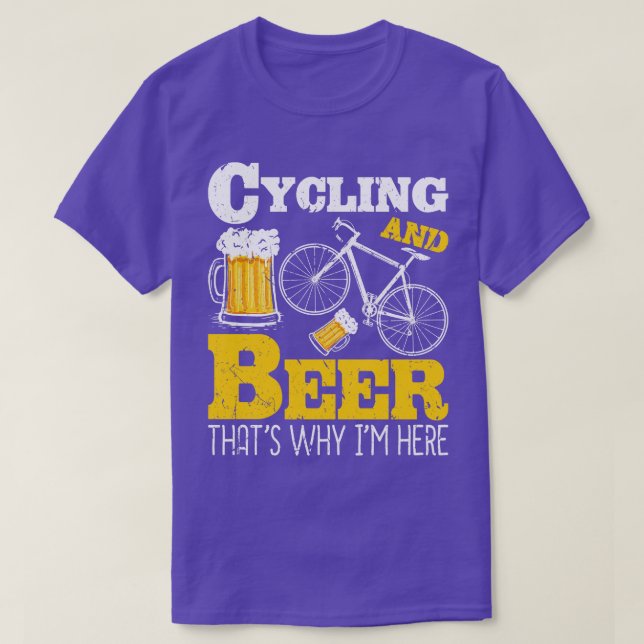 Cycling Beer Funny Cyclist T-Shirt (Design Front)