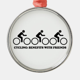 Cycling Benefits With Friends Metal Ornament