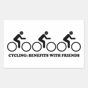 Cycling Benefits With Friends Rectangular Sticker