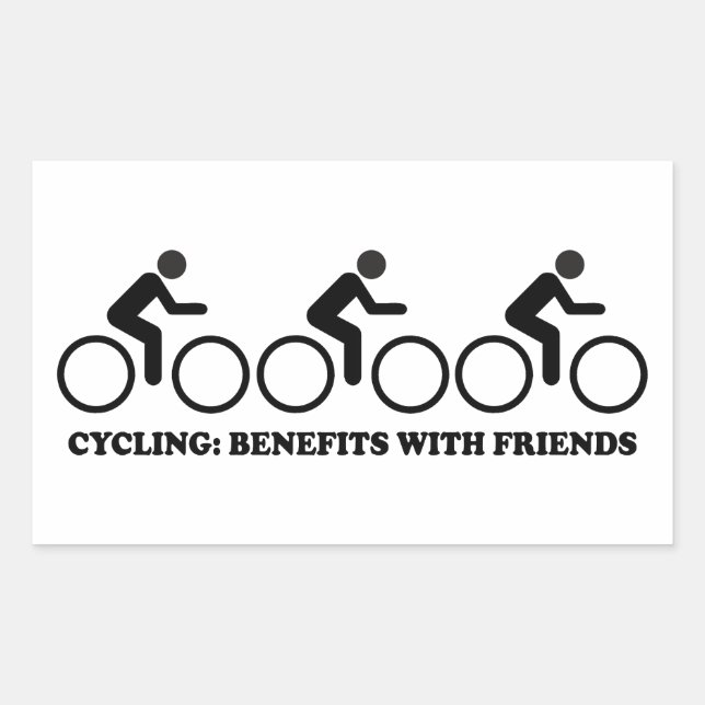 Cycling Benefits With Friends Rectangular Sticker (Front)