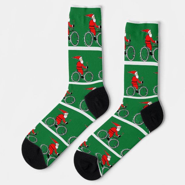 Cycling Bicycle Christmas Socks (Left)