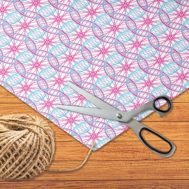 Cycling bicycle wheel pink blue pattern tissue paper (Creator Uploaded)